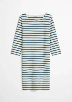 Gestreiftes Jerseykleid loose aus weichem Jersey