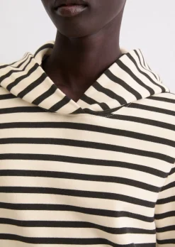 Gestreiftes Kapuzen-Sweatshirt relaxed aus Organic Cotton