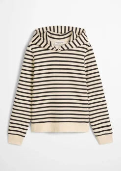 Gestreiftes Kapuzen-Sweatshirt relaxed aus Organic Cotton