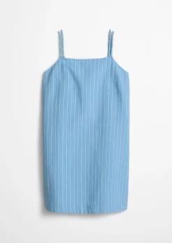 Gestreiftes Kleid relaxed aus Leinen-Baumwolle-Mix