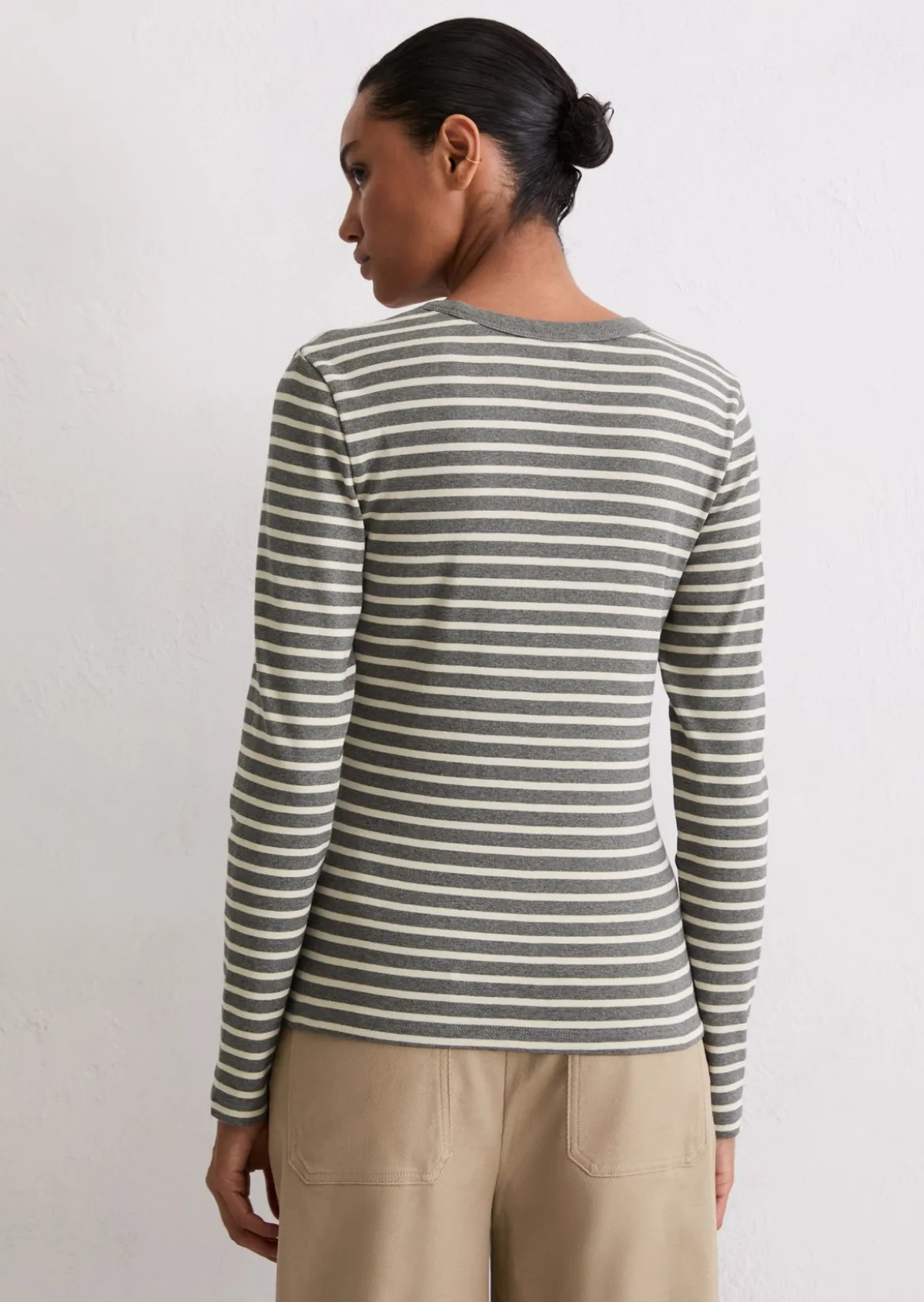 Gestreiftes Longsleeve regular aus reiner Bio-Baumwolle