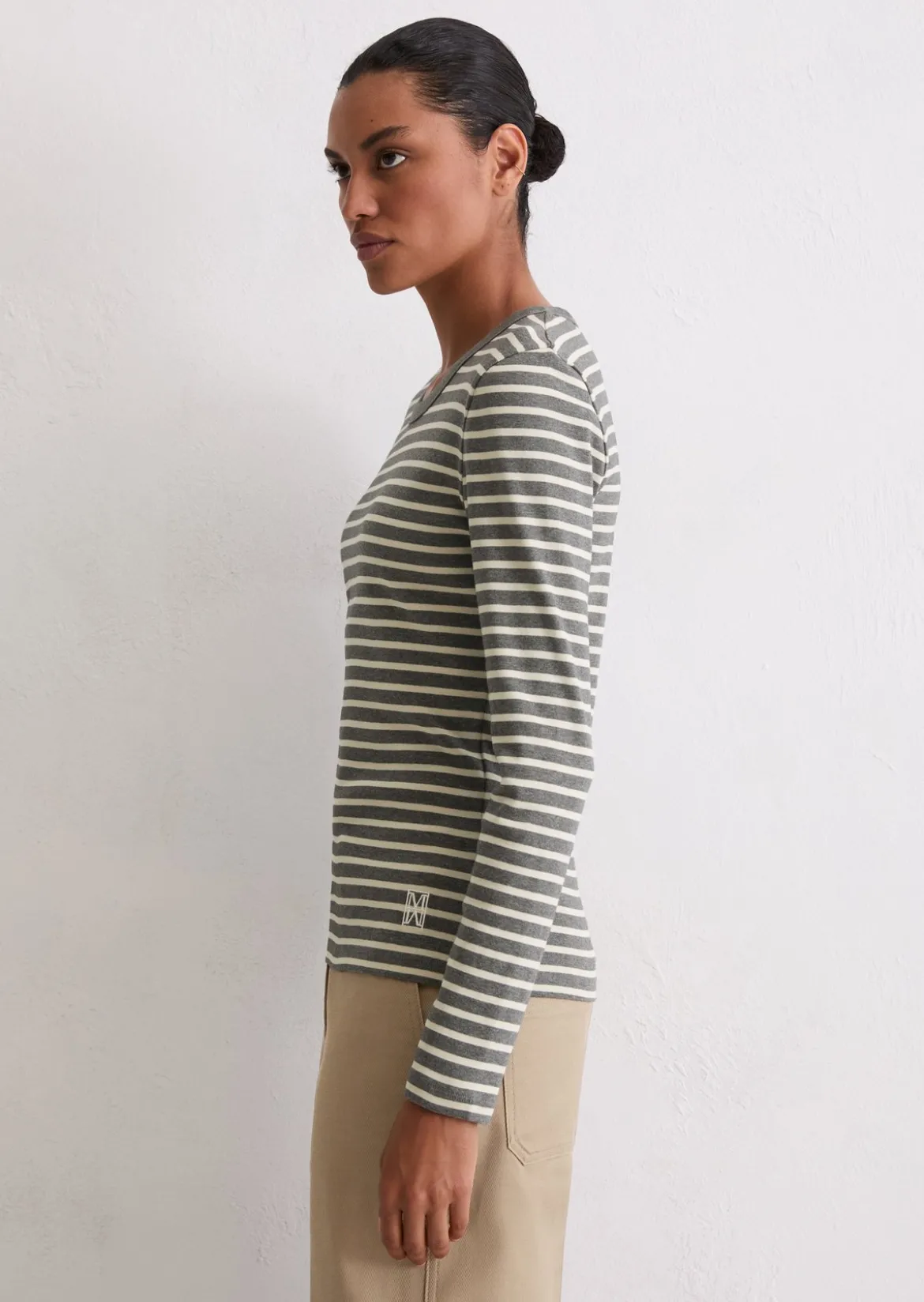 Gestreiftes Longsleeve regular aus reiner Bio-Baumwolle