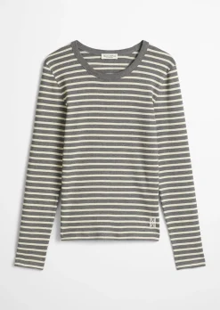 Gestreiftes Longsleeve regular aus reiner Bio-Baumwolle