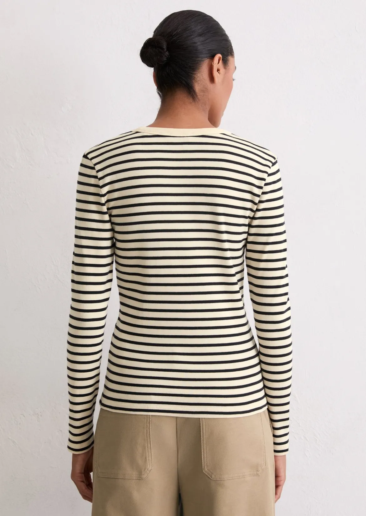 Gestreiftes Longsleeve regular aus reiner Bio-Baumwolle
