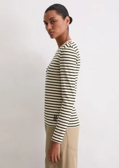Gestreiftes Longsleeve regular aus reiner Bio-Baumwolle