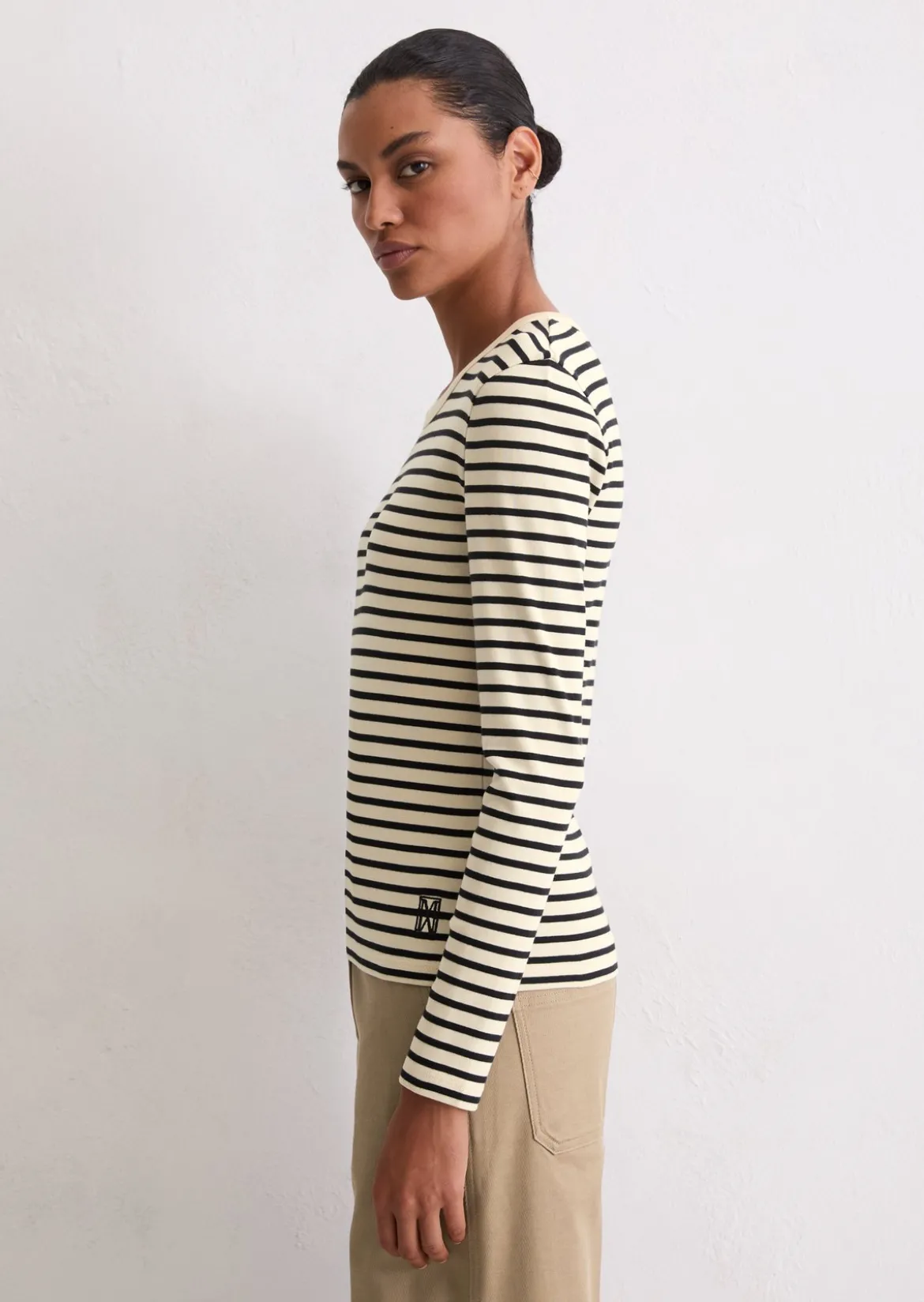 Gestreiftes Longsleeve regular aus reiner Bio-Baumwolle