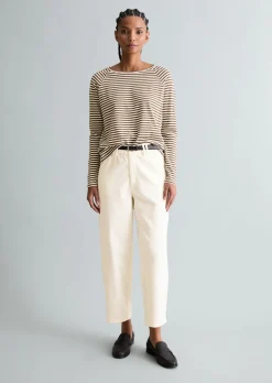 Gestreiftes Longsleeve relaxed aus Loose Knit Jersey