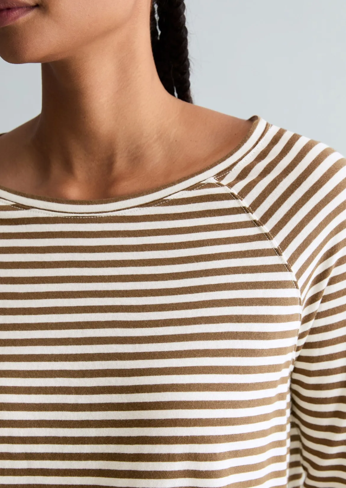 Gestreiftes Longsleeve relaxed aus Loose Knit Jersey