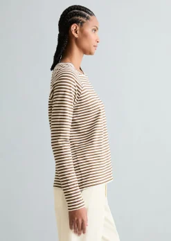 Gestreiftes Longsleeve relaxed aus Loose Knit Jersey