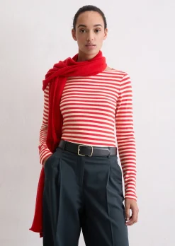 Gestreiftes Longsleeve regular aus Organic Cotton Slub Jersey