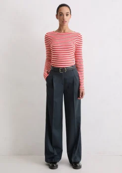Gestreiftes Longsleeve regular aus Organic Cotton Slub Jersey