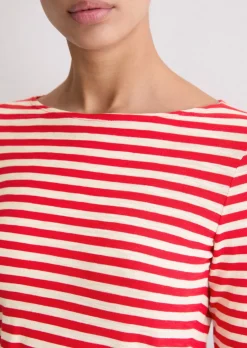 Gestreiftes Longsleeve regular aus Organic Cotton Slub Jersey