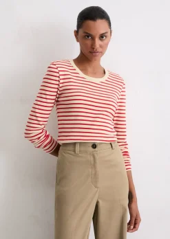 Gestreiftes Longsleeve regular aus reiner Bio-Baumwolle
