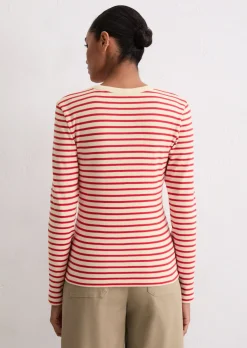 Gestreiftes Longsleeve regular aus reiner Bio-Baumwolle