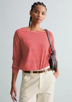 Gestreiftes Longsleeve relaxed aus Loose Knit Jersey