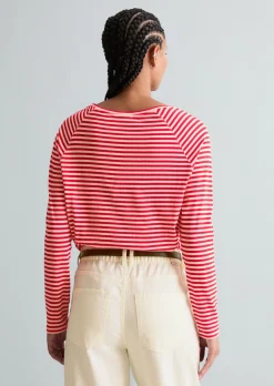 Gestreiftes Longsleeve relaxed aus Loose Knit Jersey