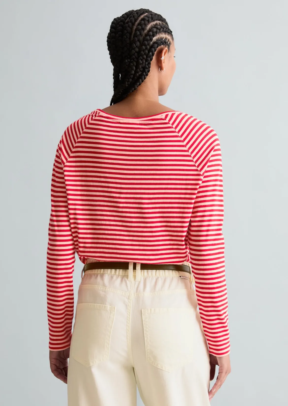 Gestreiftes Longsleeve relaxed aus Loose Knit Jersey
