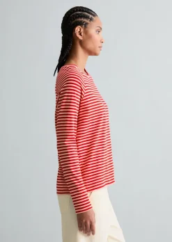 Gestreiftes Longsleeve relaxed aus Loose Knit Jersey