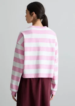 Gestreiftes Longsleeve relaxed aus Heavy Jersey