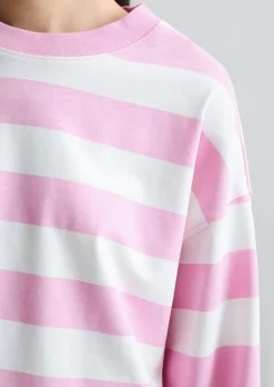 Gestreiftes Longsleeve relaxed aus Heavy Jersey