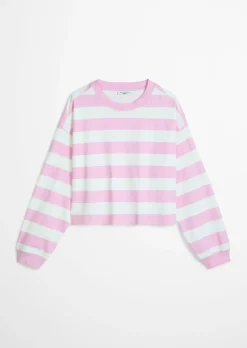 Gestreiftes Longsleeve relaxed aus Heavy Jersey