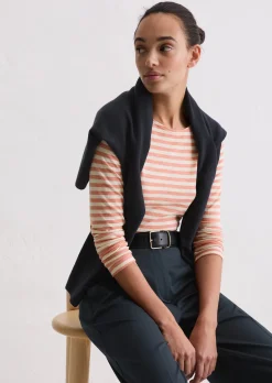 Gestreiftes Longsleeve regular aus Organic Cotton Slub Jersey