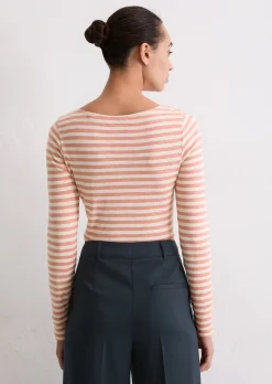 Gestreiftes Longsleeve regular aus Organic Cotton Slub Jersey