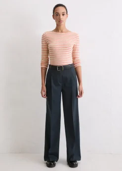 Gestreiftes Longsleeve regular aus Organic Cotton Slub Jersey
