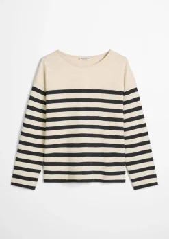 Gestreiftes Longsleeve relaxed aus garngefärbtem Heavy-Slub-Jersey