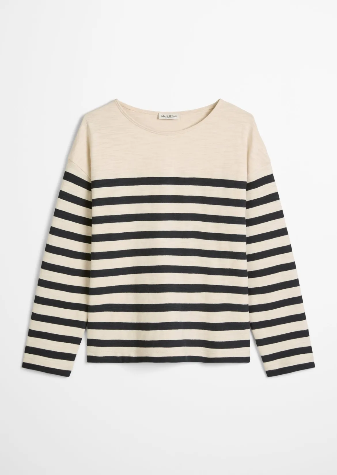 Gestreiftes Longsleeve relaxed aus garngefärbtem Heavy-Slub-Jersey