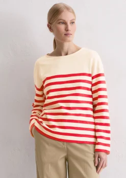 Gestreiftes Longsleeve relaxed aus garngefärbtem Heavy-Slub-Jersey