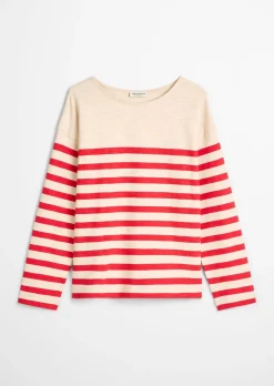 Gestreiftes Longsleeve relaxed aus garngefärbtem Heavy-Slub-Jersey