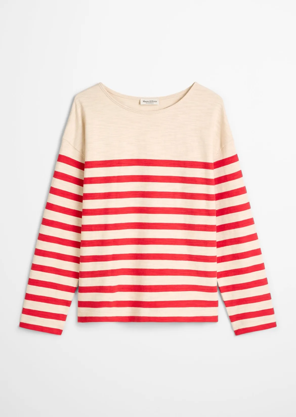 Gestreiftes Longsleeve relaxed aus garngefärbtem Heavy-Slub-Jersey