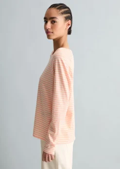 Gestreiftes Longsleeve relaxed aus Loose Knit Jersey