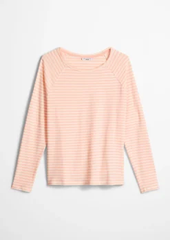 Gestreiftes Longsleeve relaxed aus Loose Knit Jersey