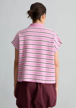 Gestreiftes Poloshirt wide aus Heavy Jersey