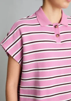Gestreiftes Poloshirt wide aus Heavy Jersey