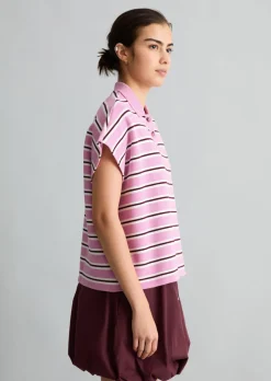 Gestreiftes Poloshirt wide aus Heavy Jersey