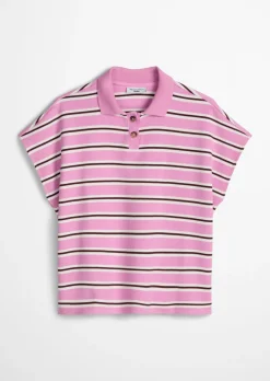 Gestreiftes Poloshirt wide aus Heavy Jersey
