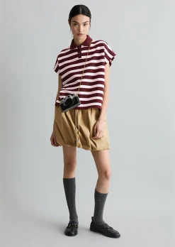 Gestreiftes Poloshirt wide aus Heavy Jersey