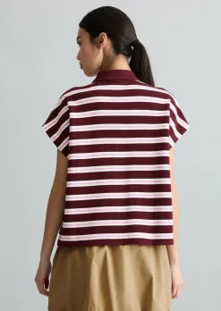 Gestreiftes Poloshirt wide aus Heavy Jersey