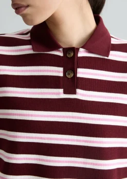 Gestreiftes Poloshirt wide aus Heavy Jersey
