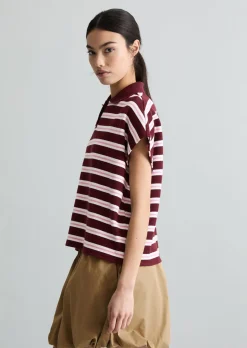 Gestreiftes Poloshirt wide aus Heavy Jersey
