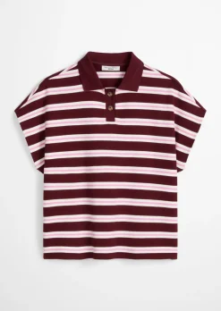 Gestreiftes Poloshirt wide aus Heavy Jersey