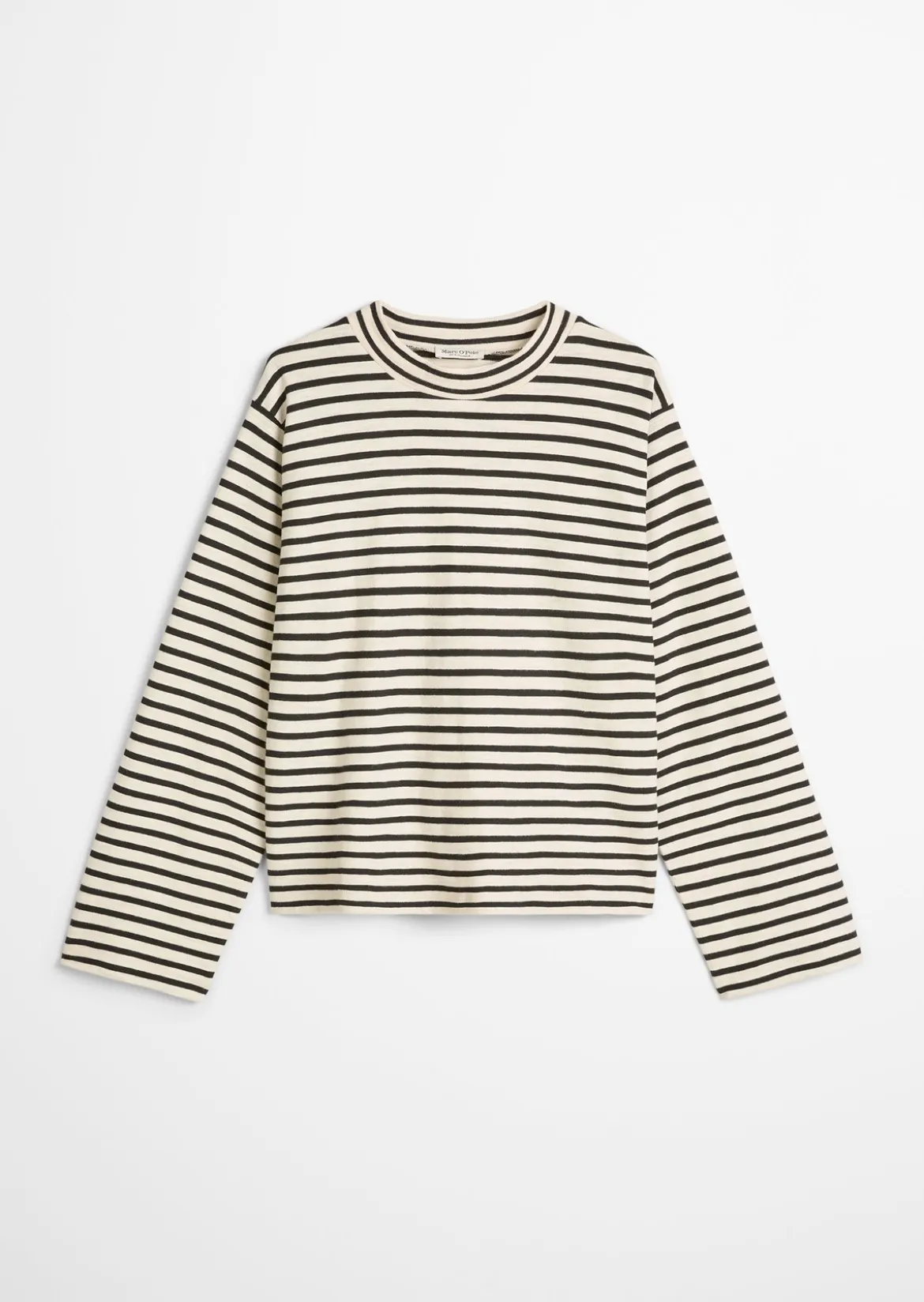 Gestreiftes Rollkragen-Longsleeve regular aus garngefärbtem Heavy-Slub-Jersey