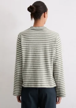 Gestreiftes Rollkragen-Longsleeve regular aus garngefärbtem Heavy-Slub-Jersey