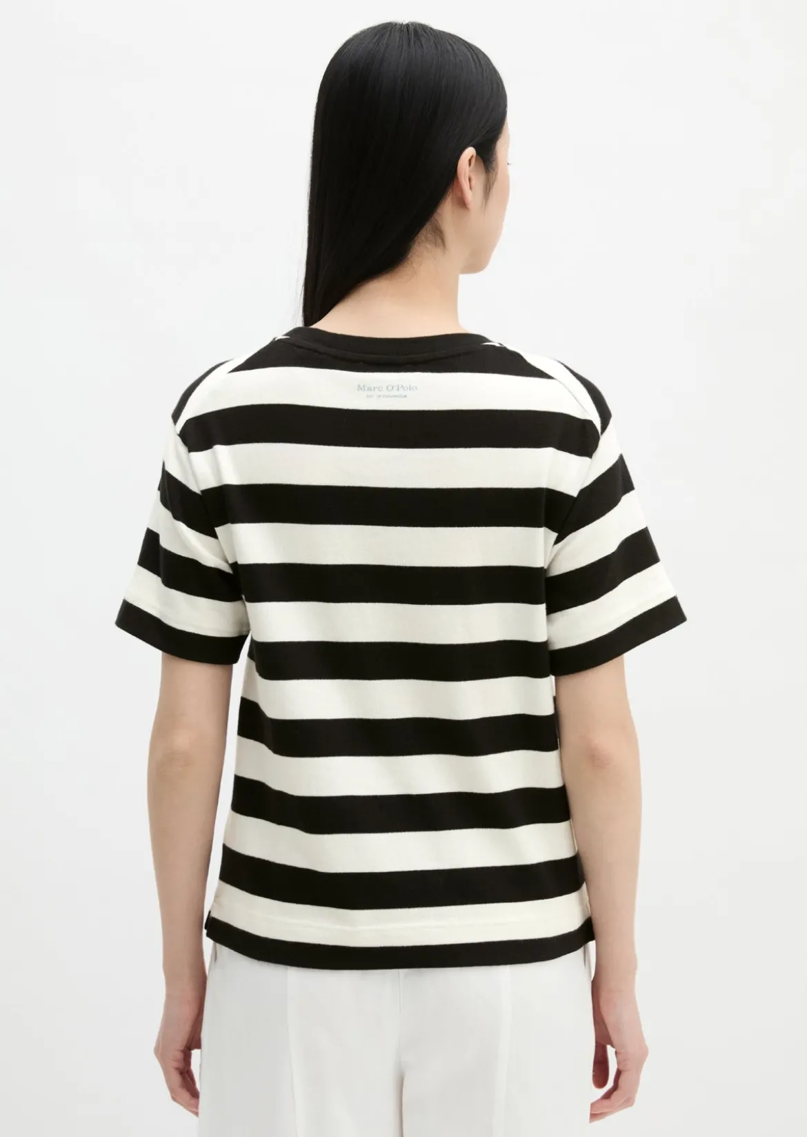 Gestreiftes T-Shirt loose aus weichem Single Jersey