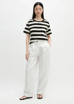 Gestreiftes T-Shirt loose aus weichem Single Jersey