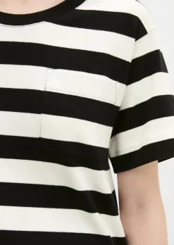 Gestreiftes T-Shirt loose aus weichem Single Jersey