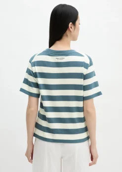 Gestreiftes T-Shirt loose aus weichem Single Jersey